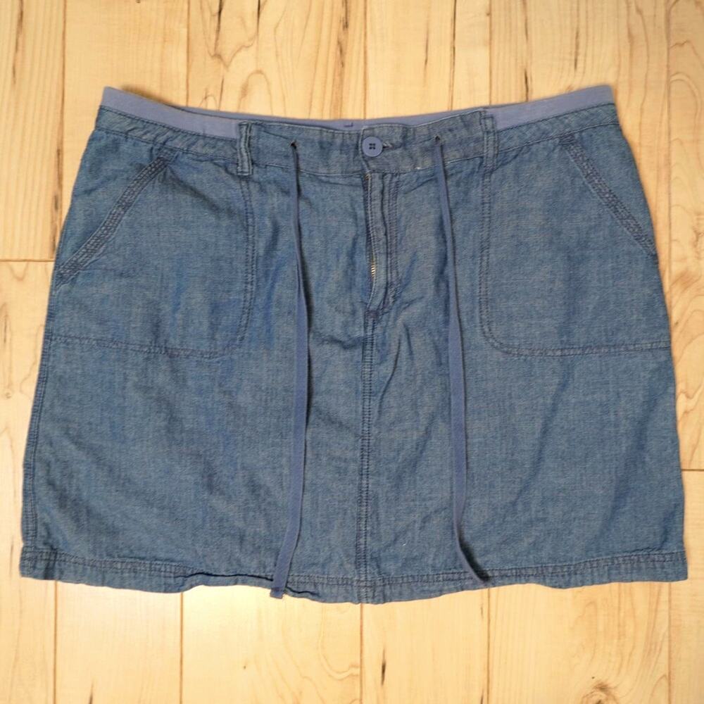 Faded Glory Chambray Mini Skirt Blue Size 16